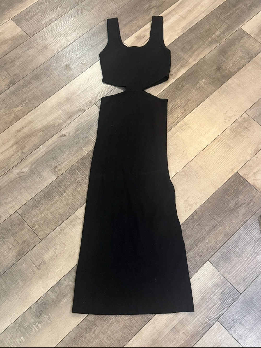 Black Cutout Maxi Dress with Scoop Neck